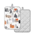 thumbnail image 1 of Yayeee Pot Holders Kitchen Heat Resistant with Pocket 7"x9.8" Cotton Oven Cooking Hot Pads, Beige Snow Houses, 1 of 7