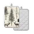 thumbnail image 1 of Yayeee Pot Holders Kitchen Heat Resistant with Pocket 7"x9.8" Cotton Oven Cooking Hot Pads, Black Deer, 1 of 7