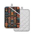 thumbnail image 1 of Yayeee Pot Holders Kitchen Heat Resistant with Pocket 7"x9.8" Cotton Oven Cooking Hot Pads, Black Geometric, 1 of 7