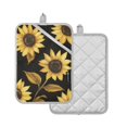thumbnail image 1 of Yayeee Pot Holders Kitchen Heat Resistant with Pocket 7"x9.8" Cotton Oven Cooking Hot Pads, Black Sunflower Pattern, 1 of 7