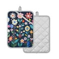 thumbnail image 1 of Yayeee Pot Holders Kitchen Heat Resistant with Pocket 7"x9.8" Cotton Oven Cooking Hot Pads, Bloom Flowers, 1 of 7