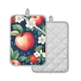 thumbnail image 1 of Yayeee Pot Holders Kitchen Heat Resistant with Pocket 7"x9.8" Cotton Oven Cooking Hot Pads, Blue Apple Pattern, 1 of 7