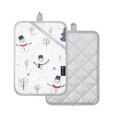 thumbnail image 1 of Yayeee Pot Holders Kitchen Heat Resistant with Pocket 7"x9.8" Cotton Oven Cooking Hot Pads, Blue Cartoon Snowmen, 1 of 7