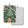 thumbnail image 1 of Yayeee Pot Holders Kitchen Heat Resistant with Pocket 7"x9.8" Cotton Oven Cooking Hot Pads, Brown Christmas Gingerbread, 1 of 7
