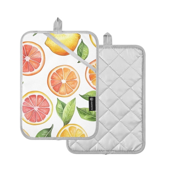Yayeee Pot Holders Kitchen Heat Resistant with Pocket 7"x9.8" Cotton Oven Cooking Hot Pads, Candy Orange