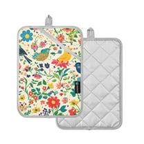 Yayeee Pot Holders Kitchen Heat Resistant with Pocket 7"x9.8" Cotton Oven Cooking Hot Pads, Cartoon Animals