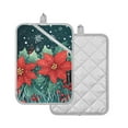 thumbnail image 1 of Yayeee Pot Holders Kitchen Heat Resistant with Pocket 7"x9.8" Cotton Oven Cooking Hot Pads, Christmas Poinsettia, 1 of 7