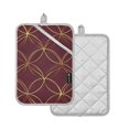 thumbnail image 1 of Yayeee Pot Holders Kitchen Heat Resistant with Pocket 7"x9.8" Cotton Oven Cooking Hot Pads, Circular Gold Pattern, 1 of 7