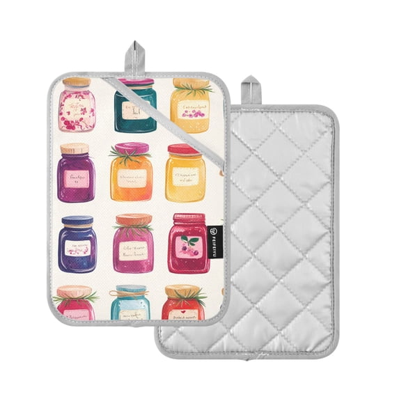 Yayeee Pot Holders Kitchen Heat Resistant with Pocket 7"x9.8" Cotton Oven Cooking Hot Pads, Colorful Jam