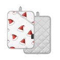 thumbnail image 1 of Yayeee Pot Holders Kitchen Heat Resistant with Pocket 7"x9.8" Cotton Oven Cooking Hot Pads, Cute Santa Hats Pattern, 1 of 7
