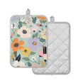 thumbnail image 1 of Yayeee Pot Holders Kitchen Heat Resistant with Pocket 7"x9.8" Cotton Oven Cooking Hot Pads, Floral Pattern, 1 of 7