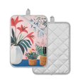 thumbnail image 1 of Yayeee Pot Holders Kitchen Heat Resistant with Pocket 7"x9.8" Cotton Oven Cooking Hot Pads, Flowers and Leaves, 1 of 7