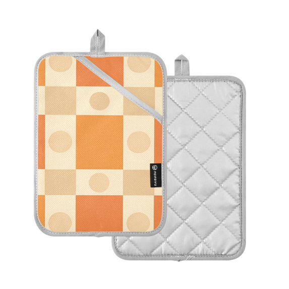 Yayeee Pot Holders Kitchen Heat Resistant with Pocket 7"x9.8" Cotton Oven Cooking Hot Pads, Geometric Pattern