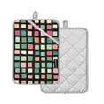 thumbnail image 1 of Yayeee Pot Holders Kitchen Heat Resistant with Pocket 7"x9.8" Cotton Oven Cooking Hot Pads, Green Block Pattern, 1 of 7