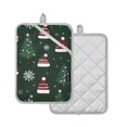 thumbnail image 1 of Yayeee Pot Holders Kitchen Heat Resistant with Pocket 7"x9.8" Cotton Oven Cooking Hot Pads, Green Christmas Hats, 1 of 7