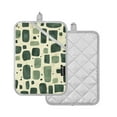 thumbnail image 1 of Yayeee Pot Holders Kitchen Heat Resistant with Pocket 7"x9.8" Cotton Oven Cooking Hot Pads, Green Geometric, 1 of 7
