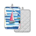 thumbnail image 1 of Yayeee Pot Holders Kitchen Heat Resistant with Pocket 7"x9.8" Cotton Oven Cooking Hot Pads, Green Sailboats, 1 of 7