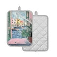 thumbnail image 1 of Yayeee Pot Holders Kitchen Heat Resistant with Pocket 7"x9.8" Cotton Oven Cooking Hot Pads, Green Window Sea, 1 of 7