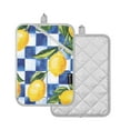 thumbnail image 1 of Yayeee Pot Holders Kitchen Heat Resistant with Pocket 7"x9.8" Cotton Oven Cooking Hot Pads, Lemon Checkered, 1 of 7