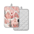 thumbnail image 1 of Yayeee Pot Holders Kitchen Heat Resistant with Pocket 7"x9.8" Cotton Oven Cooking Hot Pads, Light Pink Gingerbread Houses, 1 of 7
