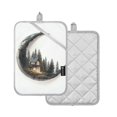 thumbnail image 1 of Yayeee Pot Holders Kitchen Heat Resistant with Pocket 7"x9.8" Cotton Oven Cooking Hot Pads, Moon House, 1 of 7