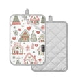 thumbnail image 1 of Yayeee Pot Holders Kitchen Heat Resistant with Pocket 7"x9.8" Cotton Oven Cooking Hot Pads, Nordic Style Christmas House, 1 of 7
