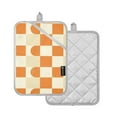 thumbnail image 1 of Yayeee Pot Holders Kitchen Heat Resistant with Pocket 7"x9.8" Cotton Oven Cooking Hot Pads, Orange Checkered Pattern, 1 of 7