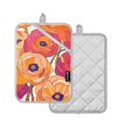 thumbnail image 1 of Yayeee Pot Holders Kitchen Heat Resistant with Pocket 7"x9.8" Cotton Oven Cooking Hot Pads, Orange Hand Drawn Floral, 1 of 7
