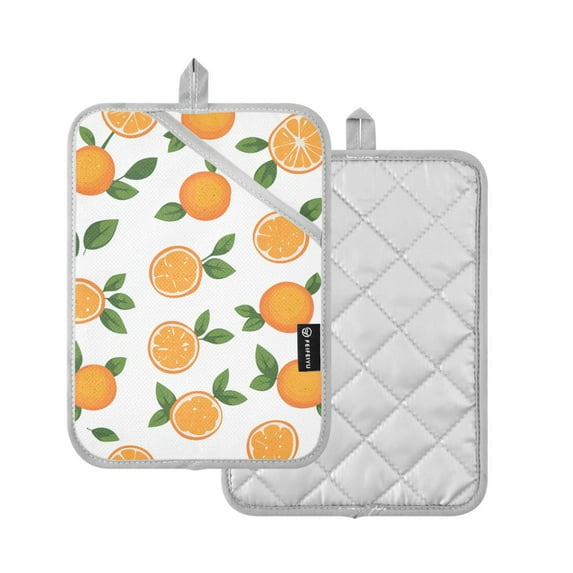 Yayeee Pot Holders Kitchen Heat Resistant with Pocket 7"x9.8" Cotton Oven Cooking Hot Pads, Orange
