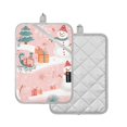 thumbnail image 1 of Yayeee Pot Holders Kitchen Heat Resistant with Pocket 7"x9.8" Cotton Oven Cooking Hot Pads, Pink Christmas Snowman, 1 of 7
