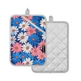 thumbnail image 1 of Yayeee Pot Holders Kitchen Heat Resistant with Pocket 7"x9.8" Cotton Oven Cooking Hot Pads, Pink Flowers Pattern, 1 of 7