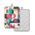 thumbnail image 1 of Yayeee Pot Holders Kitchen Heat Resistant with Pocket 7"x9.8" Cotton Oven Cooking Hot Pads, Pink Geometric, 1 of 7