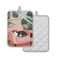 thumbnail image 1 of Yayeee Pot Holders Kitchen Heat Resistant with Pocket 7"x9.8" Cotton Oven Cooking Hot Pads, Pink Sleeping Cat, 1 of 7