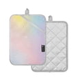 thumbnail image 1 of Yayeee Pot Holders Kitchen Heat Resistant with Pocket 7"x9.8" Cotton Oven Cooking Hot Pads, Pink Wavy Striped, 1 of 7