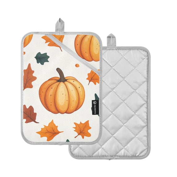 Yayeee Pot Holders Kitchen Heat Resistant with Pocket 7"x9.8" Cotton Oven Cooking Hot Pads, Pumpkins Patten