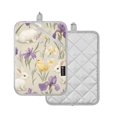 thumbnail image 1 of Yayeee Pot Holders Kitchen Heat Resistant with Pocket 7"x9.8" Cotton Oven Cooking Hot Pads, Purple Floral Rabbit, 1 of 7