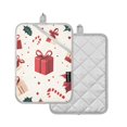 thumbnail image 1 of Yayeee Pot Holders Kitchen Heat Resistant with Pocket 7"x9.8" Cotton Oven Cooking Hot Pads, Red Christmas Gift Pattern, 1 of 7