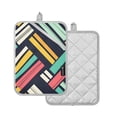 thumbnail image 1 of Yayeee Pot Holders Kitchen Heat Resistant with Pocket 7"x9.8" Cotton Oven Cooking Hot Pads, Red Geometric, 1 of 7