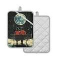 thumbnail image 1 of Yayeee Pot Holders Kitchen Heat Resistant with Pocket 7"x9.8" Cotton Oven Cooking Hot Pads, Red Sitting On The Moon, 1 of 7
