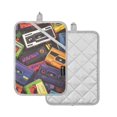 thumbnail image 1 of Yayeee Pot Holders Kitchen Heat Resistant with Pocket 7"x9.8" Cotton Oven Cooking Hot Pads, Retro Cassette Pattern, 1 of 7