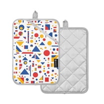 Yayeee Pot Holders Kitchen Heat Resistant with Pocket 7"x9.8" Cotton Oven Cooking Hot Pads, Simple Shapes