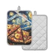 thumbnail image 1 of Yayeee Pot Holders Kitchen Heat Resistant with Pocket 7"x9.8" Cotton Oven Cooking Hot Pads, Starry Pizza, 1 of 7