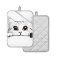 thumbnail image 1 of Yayeee Pot Holders Kitchen Heat Resistant with Pocket 7"x9.8" Cotton Oven Cooking Hot Pads, White Cat, 1 of 7