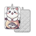 thumbnail image 1 of Yayeee Pot Holders Kitchen Heat Resistant with Pocket 7"x9.8" Cotton Oven Cooking Hot Pads, White Cute Cat, 1 of 7