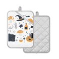 thumbnail image 1 of Yayeee Pot Holders Kitchen Heat Resistant with Pocket 7"x9.8" Cotton Oven Cooking Hot Pads, White Halloween Pattern, 1 of 7