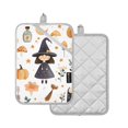 thumbnail image 1 of Yayeee Pot Holders Kitchen Heat Resistant with Pocket 7"x9.8" Cotton Oven Cooking Hot Pads, White Magical Halloween Girl, 1 of 7