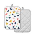 thumbnail image 1 of Yayeee Pot Holders Kitchen Heat Resistant with Pocket 7"x9.8" Cotton Oven Cooking Hot Pads, White Minimalist Triangles, 1 of 7