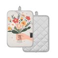 thumbnail image 1 of Yayeee Pot Holders Kitchen Heat Resistant with Pocket 7"x9.8" Cotton Oven Cooking Hot Pads, Yellow Cute Flower, 1 of 7