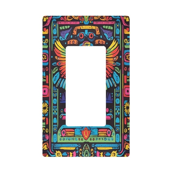Yayeee Rocker Switch Wall Plate 1-Gang 4.6"x2.9" Home Decorative Outlet Cover, Abstract Eagle