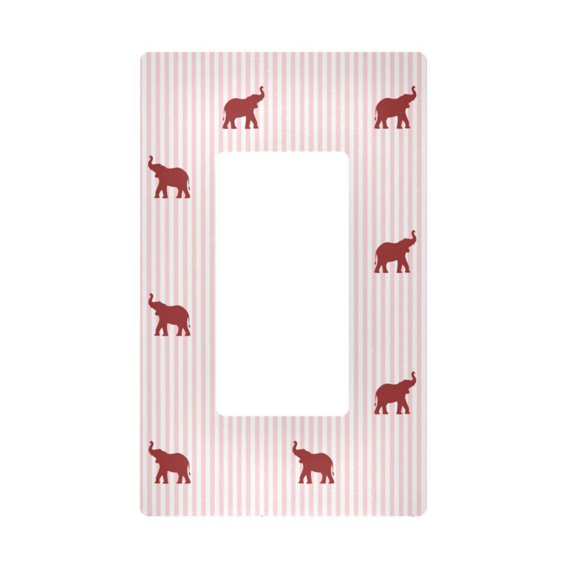 Yayeee Rocker Switch Wall Plate 1-Gang 4.6"x2.9" Home Decorative Outlet Cover, Abstract Elephant Pattern